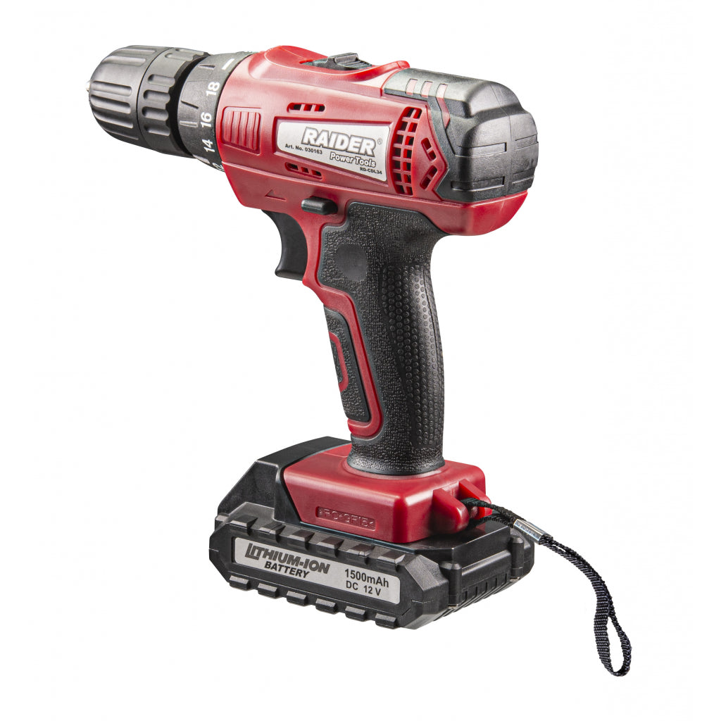 Akumulátorová vŕtačka - skrutkovač 28Nm, 12V, 2x1,5Ah Raider RD-CDL34