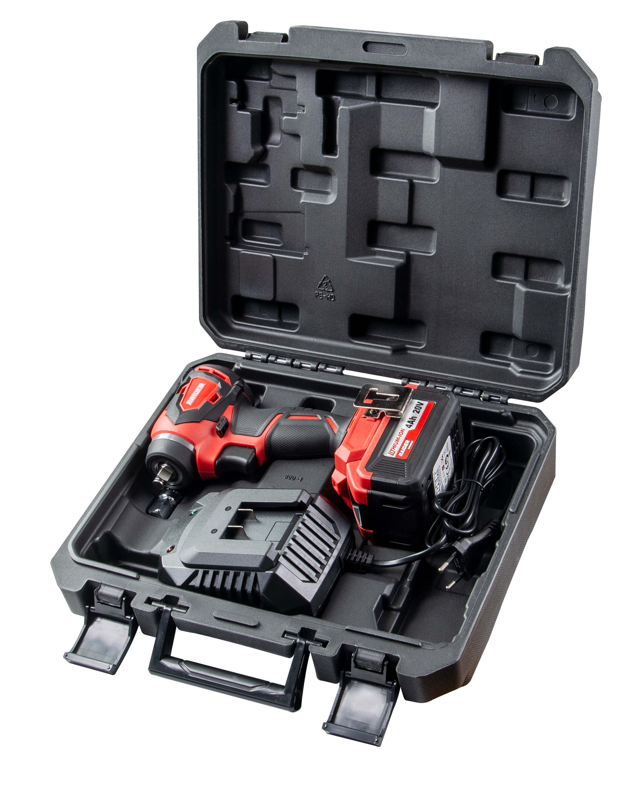 Akumulátorový rázový uťahovák 3/8'' 1/2'' 280Nm, 4Ah Raider Industrial