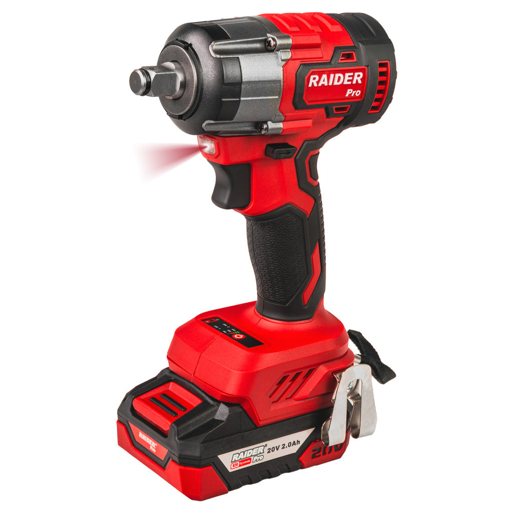 Sada: aku príklepová vŕtačka 44 Nm + rázový uťahovač 1/2", 320 Nm, 2× akumulátor 2 Ah – Raider Pro
