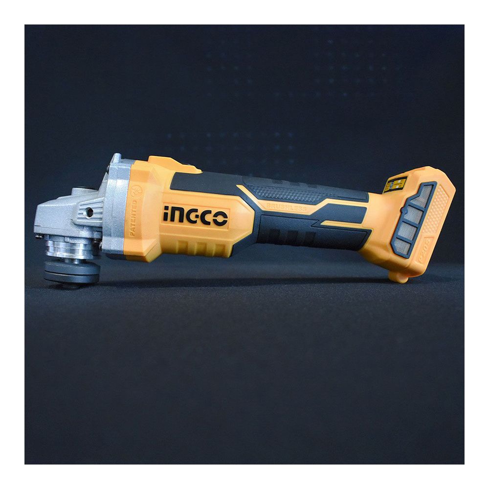 Uhlová brúska flex bezuhlíkový motor 115 mm s nabíjačkou a 2 akumulátormi 4 ah 20 v ingco