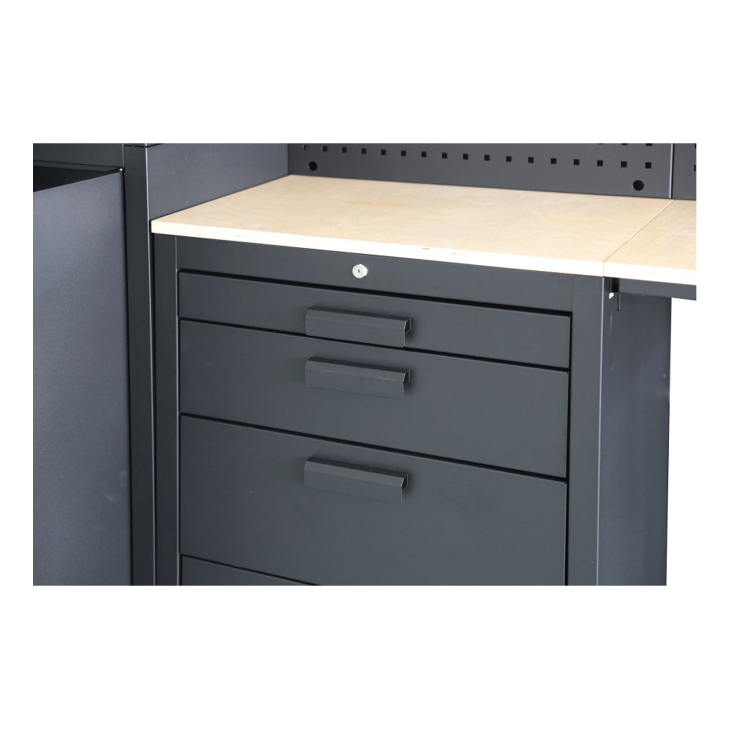 Premium zostava dielenského nábytku, kovová, 8 dielov, matná čierna