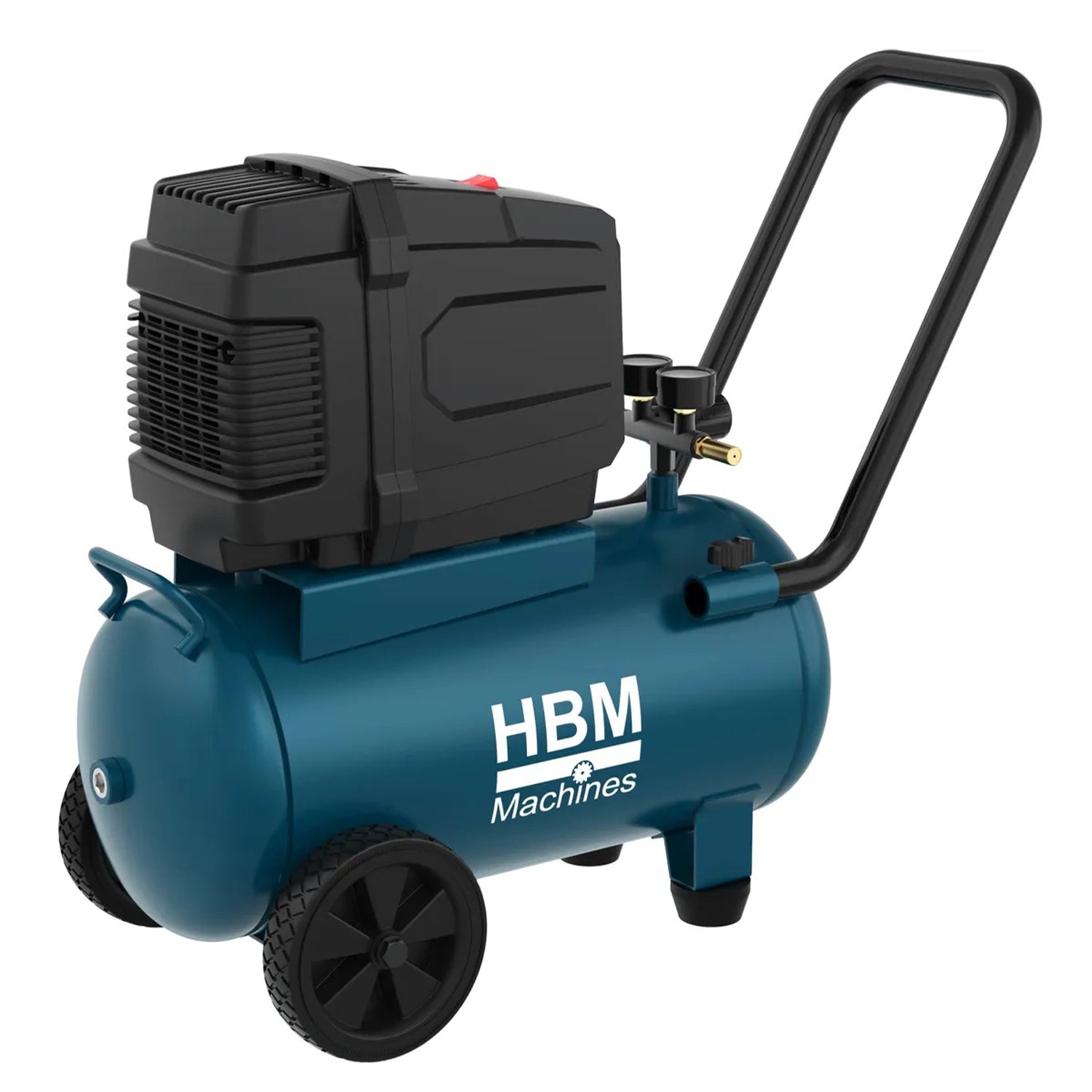 Kompresor 24l bezolejový, 8 - 10bar, 140l/min, prenosný na kolesách, tichý, nízkoúdržbový HBM Holandsko