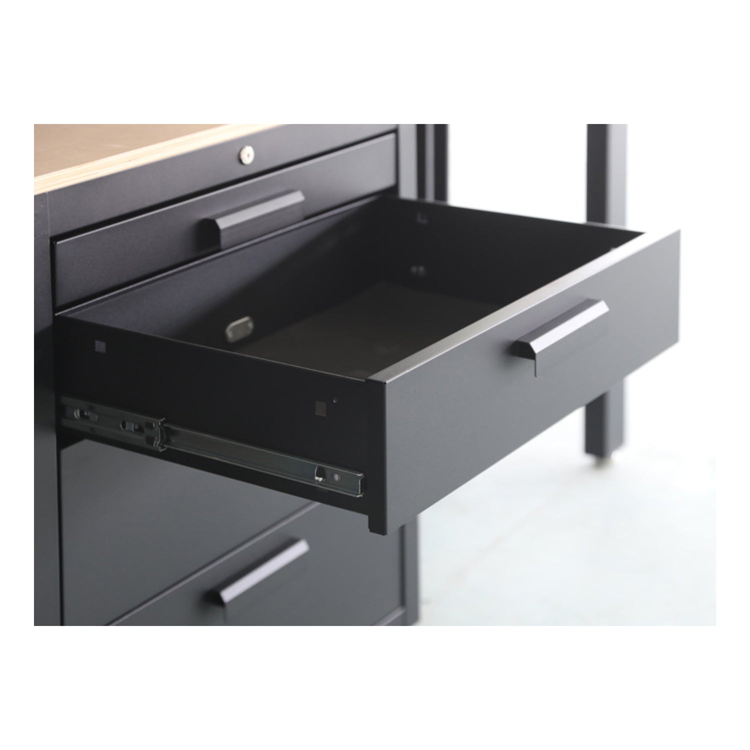 Premium zostava dielenského nábytku, kovová, 8 dielov, matná čierna