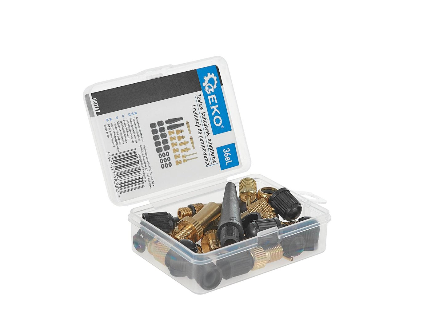 Súprava príslušenstva na univerzálne hustenie, ideálna pre autá, bicykle a nafukovacie predmety 36 dielov GEKO