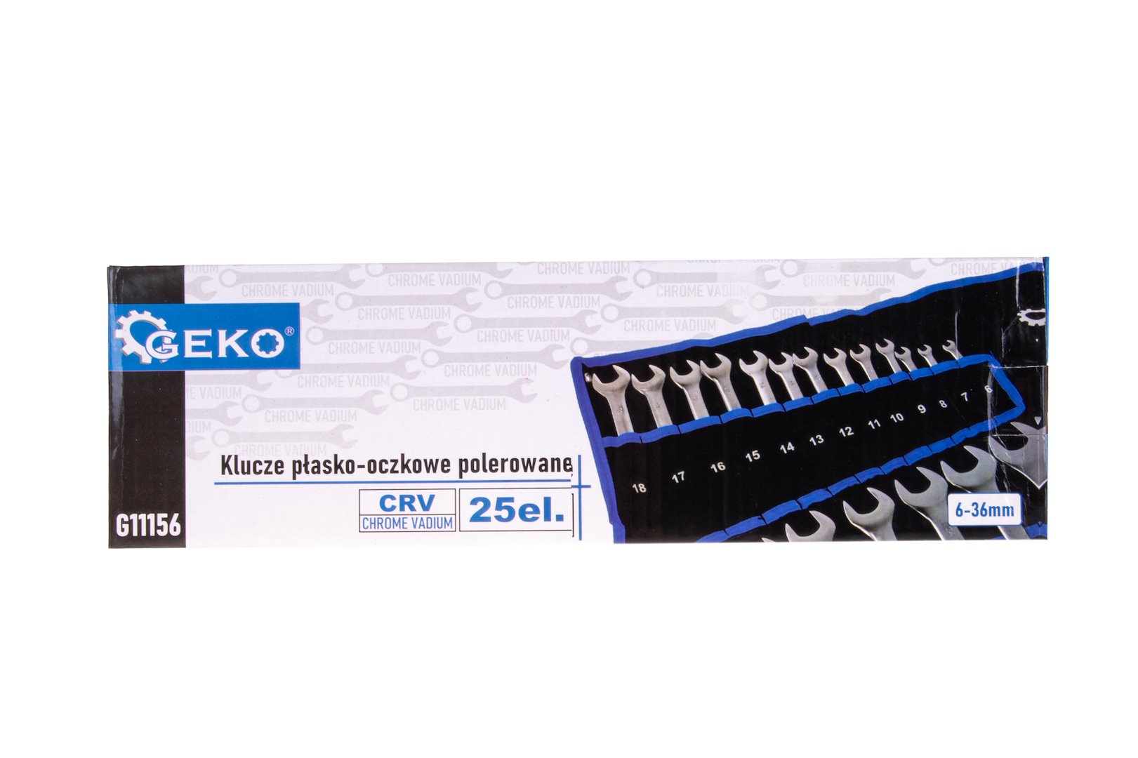 Sada kombinovaných očkoplochých kľúčov CrV, 6 - 36mm, 25ks, Geko