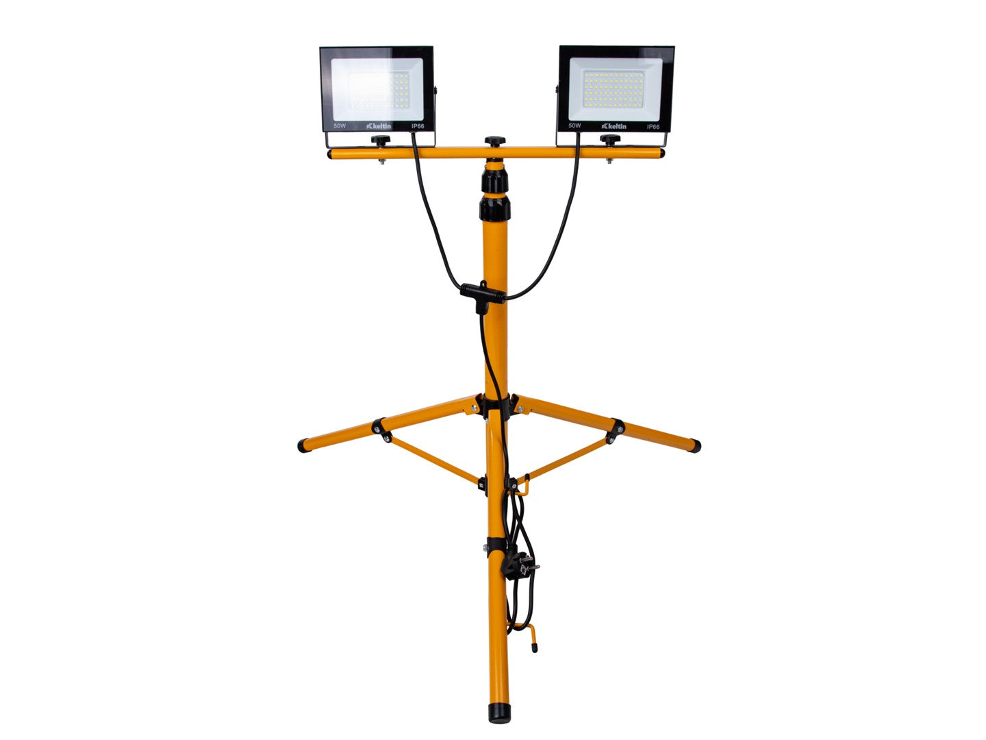 LED pracovná lampa 2 × 50W, 6500K, s nastaviteľným statívom