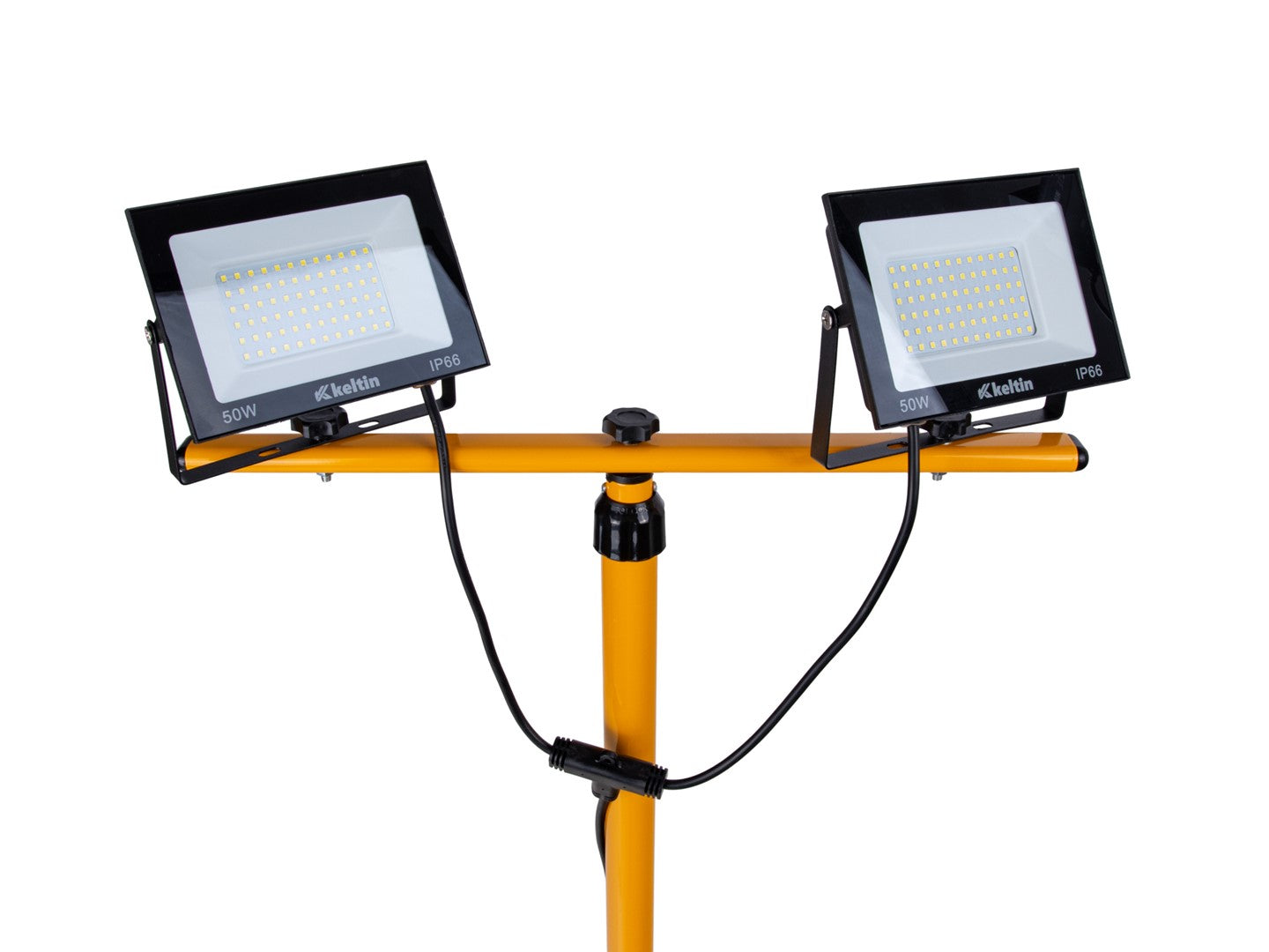 LED pracovná lampa 2 × 50W, 6500K, s nastaviteľným statívom