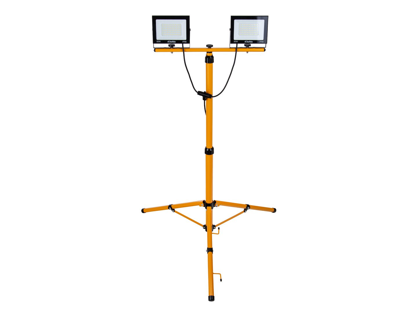 LED reflektor, 2 x 50W, s nastaviteľným statívom 60 - 160cm, neutrálna biela 4500K, IP66, Keltin