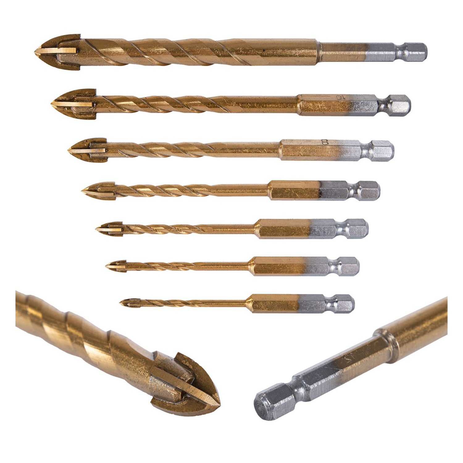 Sada 7 vrtákov na sklo a keramiku 3 - 12mm