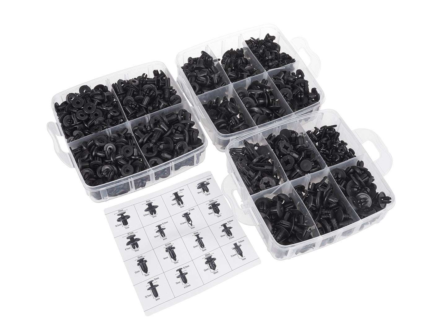 Sada náradia na odstránenie čalúnnických spôn s univerzálnymi klipsami a úchytkami 655 kusov