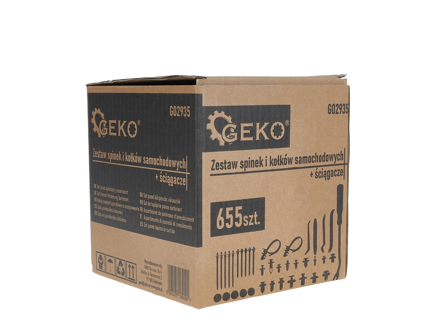 Sada náradia na odstránenie čalúnnických spôn s univerzálnymi klipsami a úchytkami 655 kusov