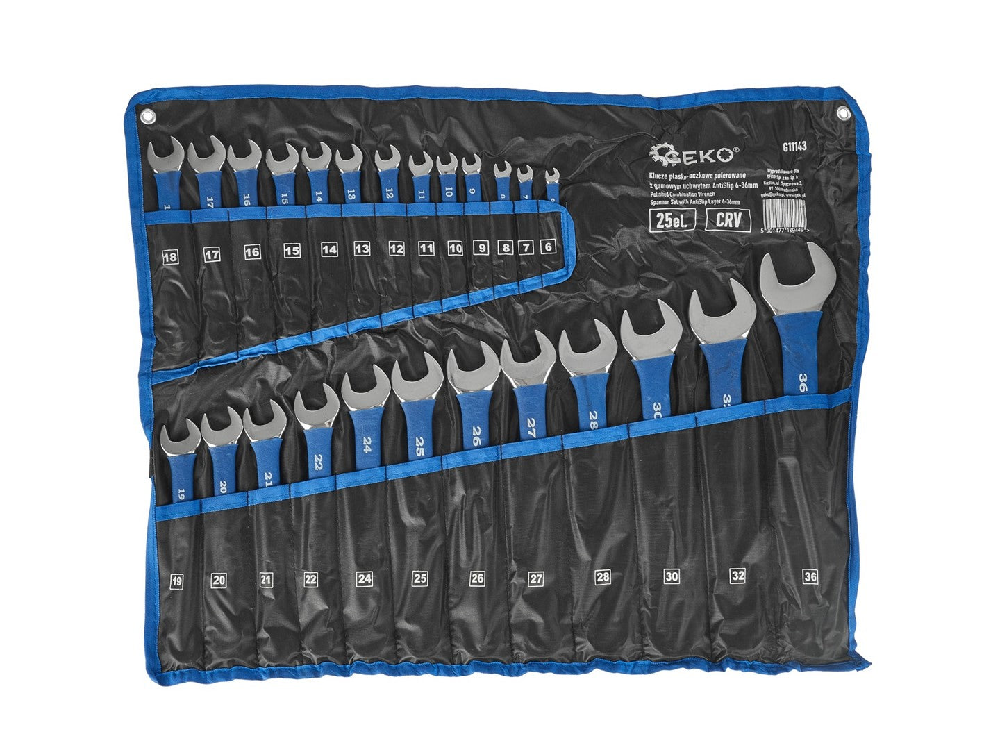 Sada 25 kombinovaných pevných očkových kľúčov s pogumovanou protišmykovou rukoväťou 6 - 36mm