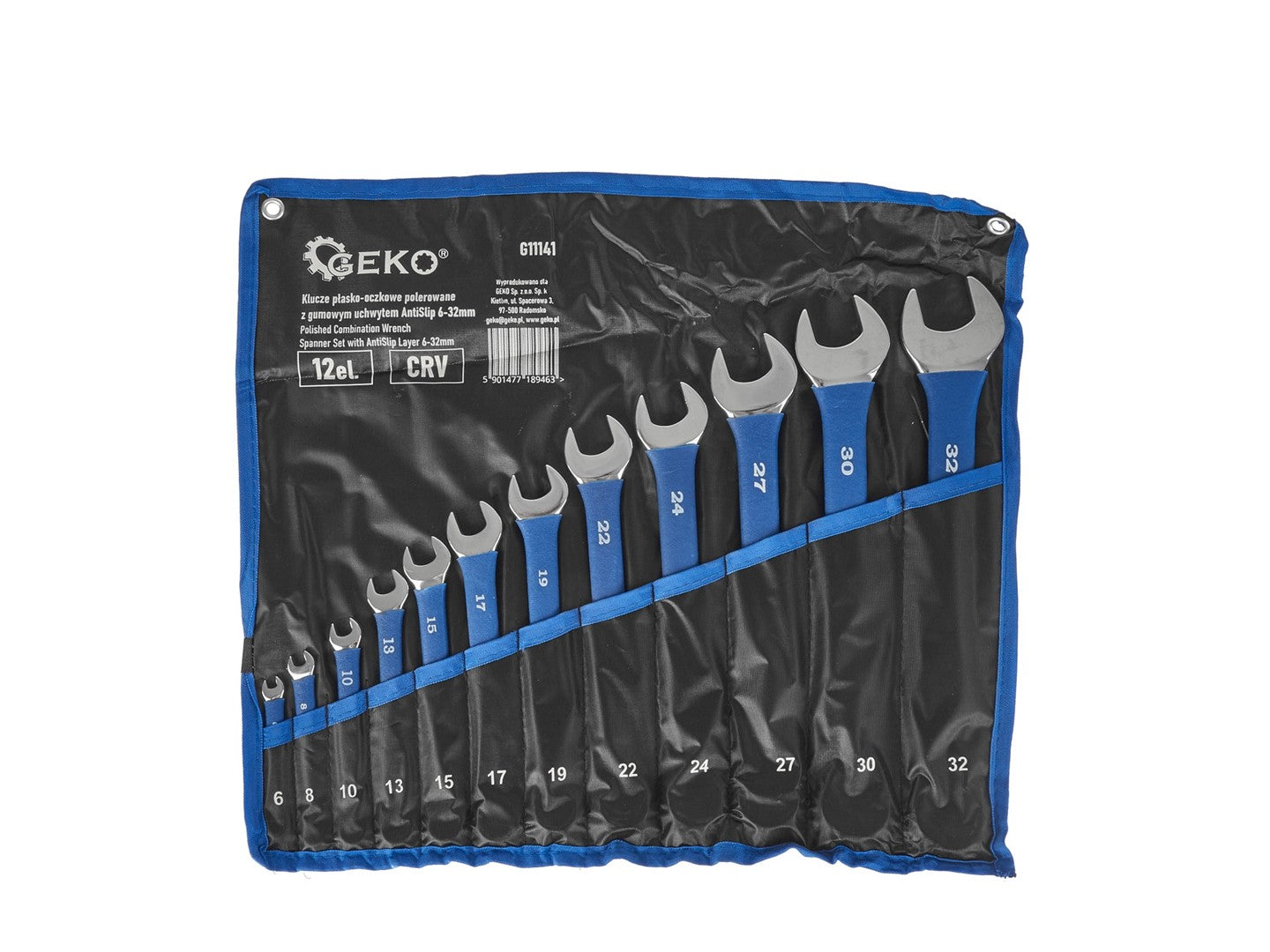 Sada 12 kombinovaných očkoplochých kľúčov s pogumovanou rukoväťou 6 - 32mm