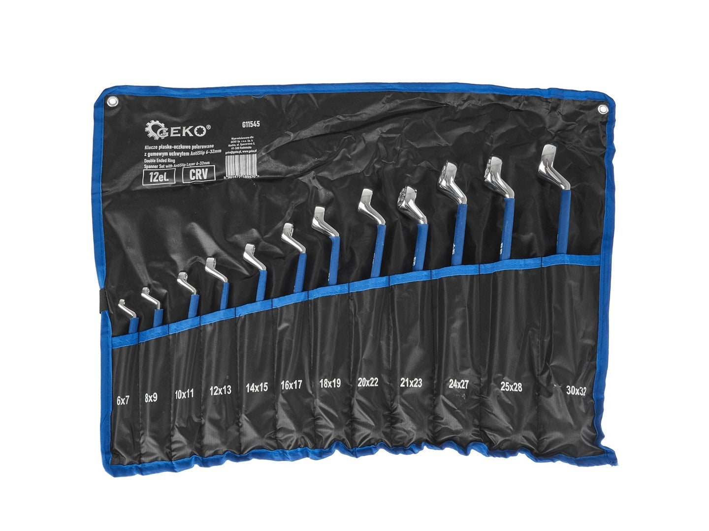 Sada 12 zahnutých očkových kľúčov s pogumovanou rukoväťou 6 - 32mm