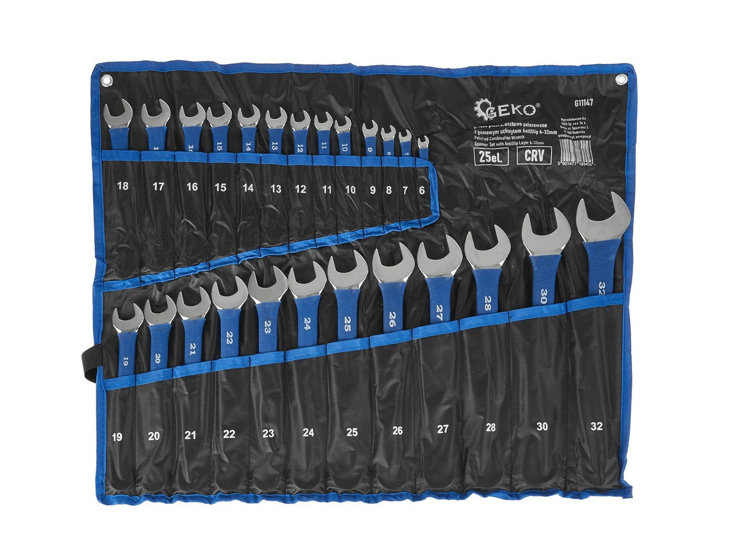 Sada 25 kombinovaných pevných očkových kľúčov s pogumovanou protišmykovou rukoväťou 6 - 32mm