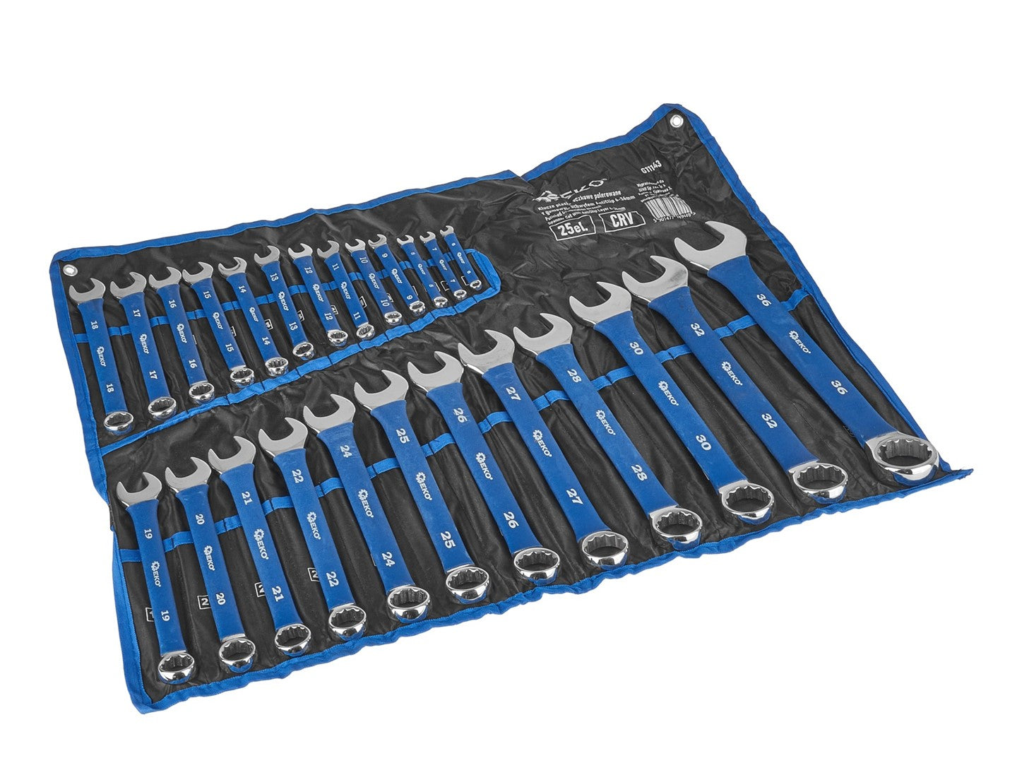 Sada 25 kombinovaných pevných očkových kľúčov s pogumovanou protišmykovou rukoväťou 6 - 36mm