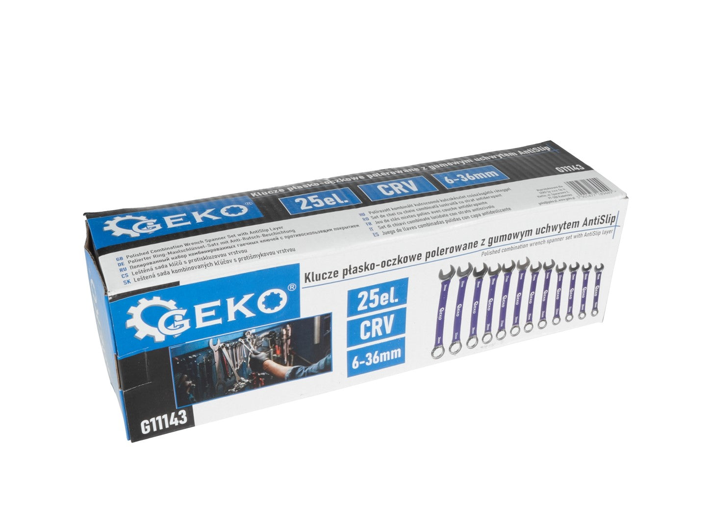 Sada 25 kombinovaných pevných očkových kľúčov s pogumovanou protišmykovou rukoväťou 6 - 36mm