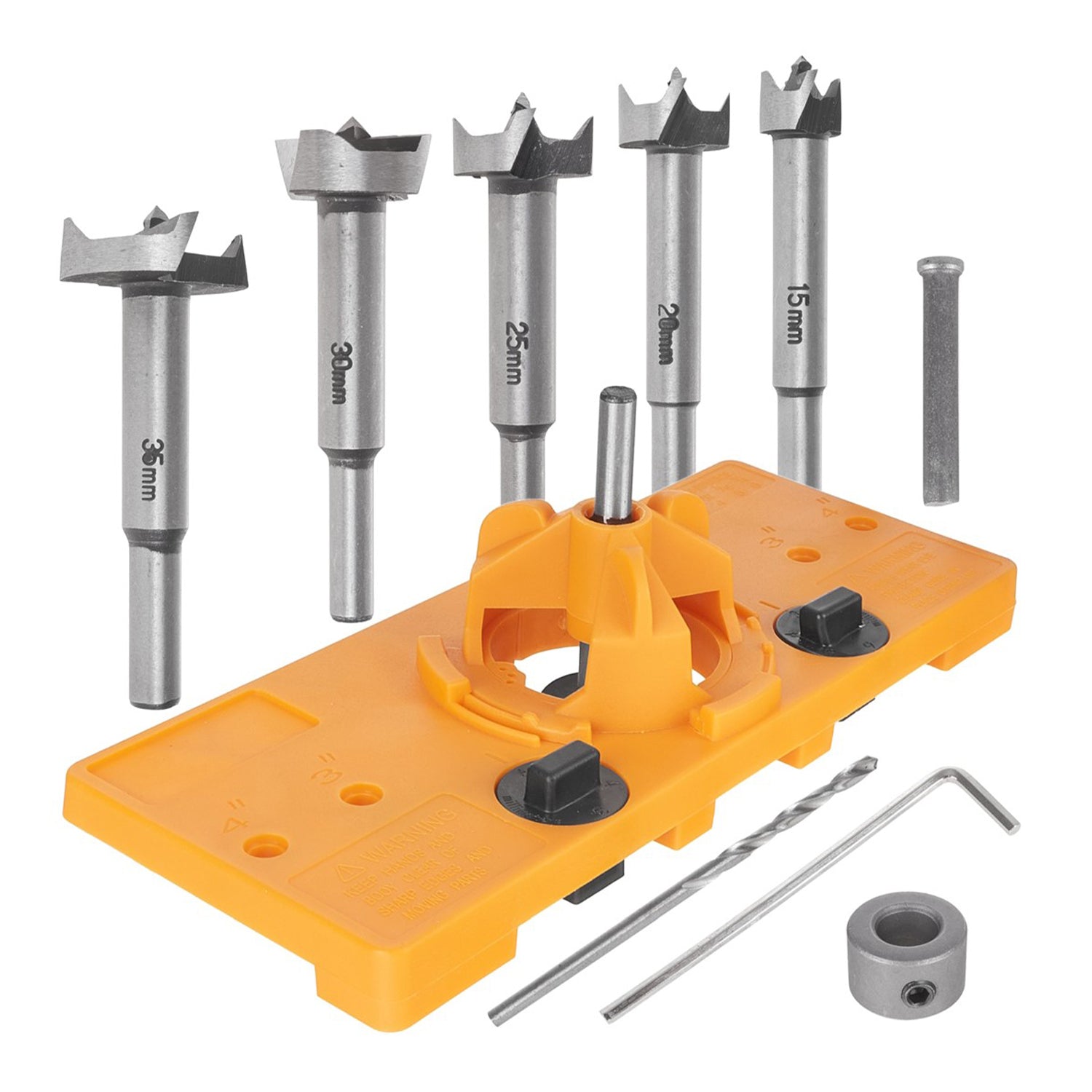 Súprava šablón a vodidiel na vŕtanie a frézovanie závesových otvorov, 5 kusov