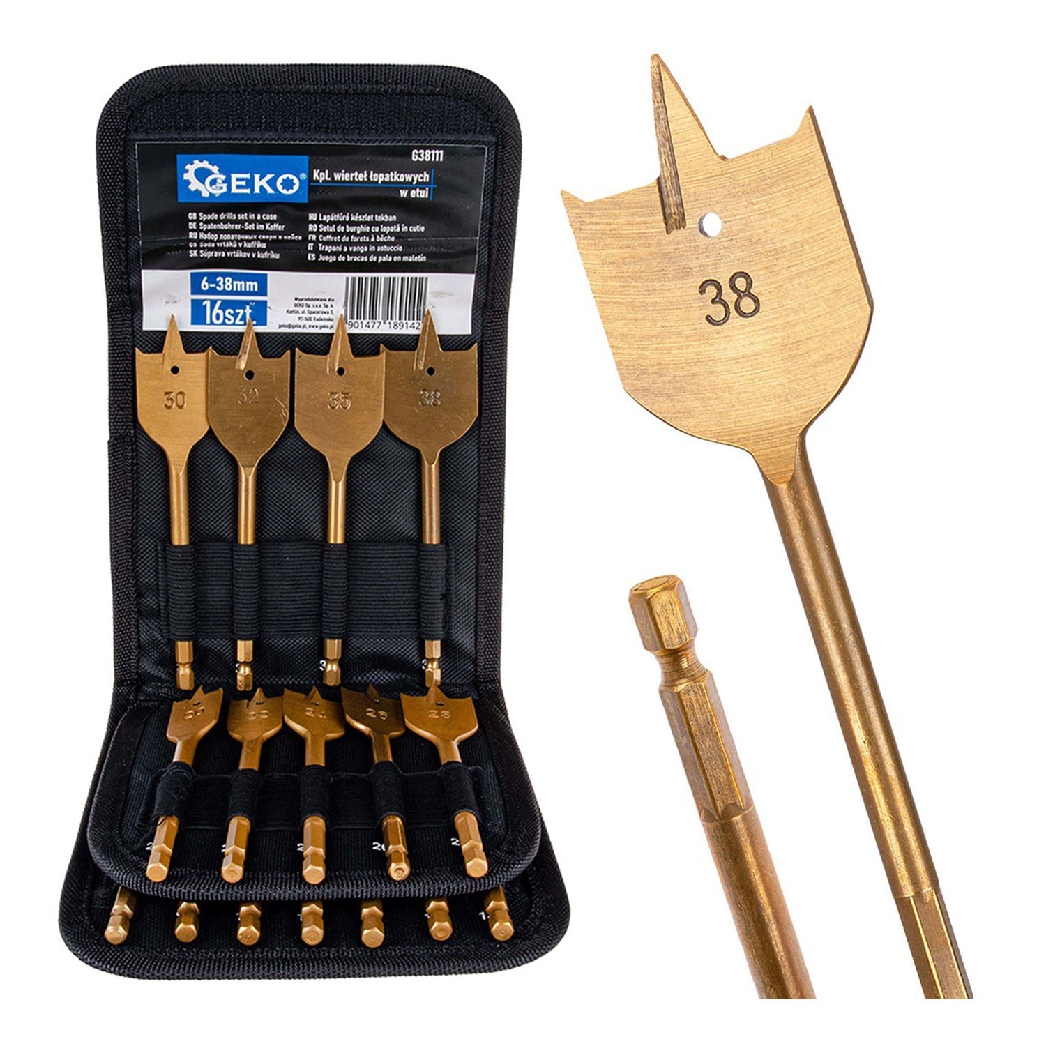 Sada 16 vrtákov do dreva 6 - 38mm