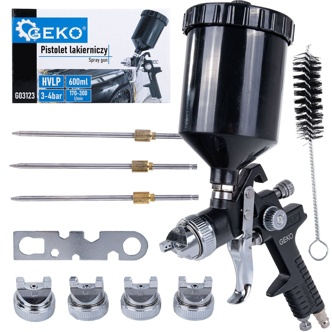 Striekacia pištoľ HVLP so 4 tryskami 1,3 / 1,4 / 1,7 / 2,0