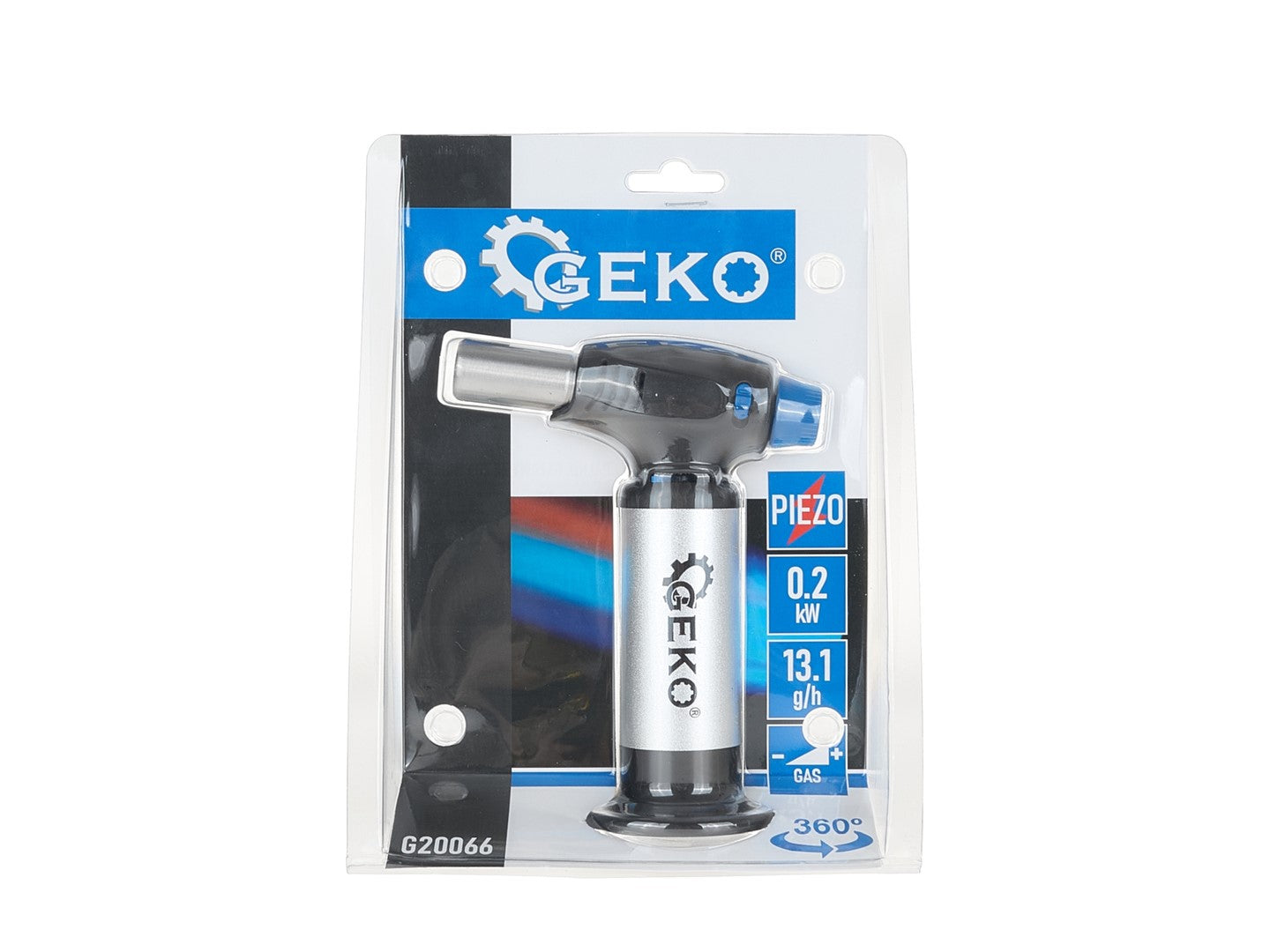 Prenosný piezo horák s nádržkou, otáčanie 360 stupňov