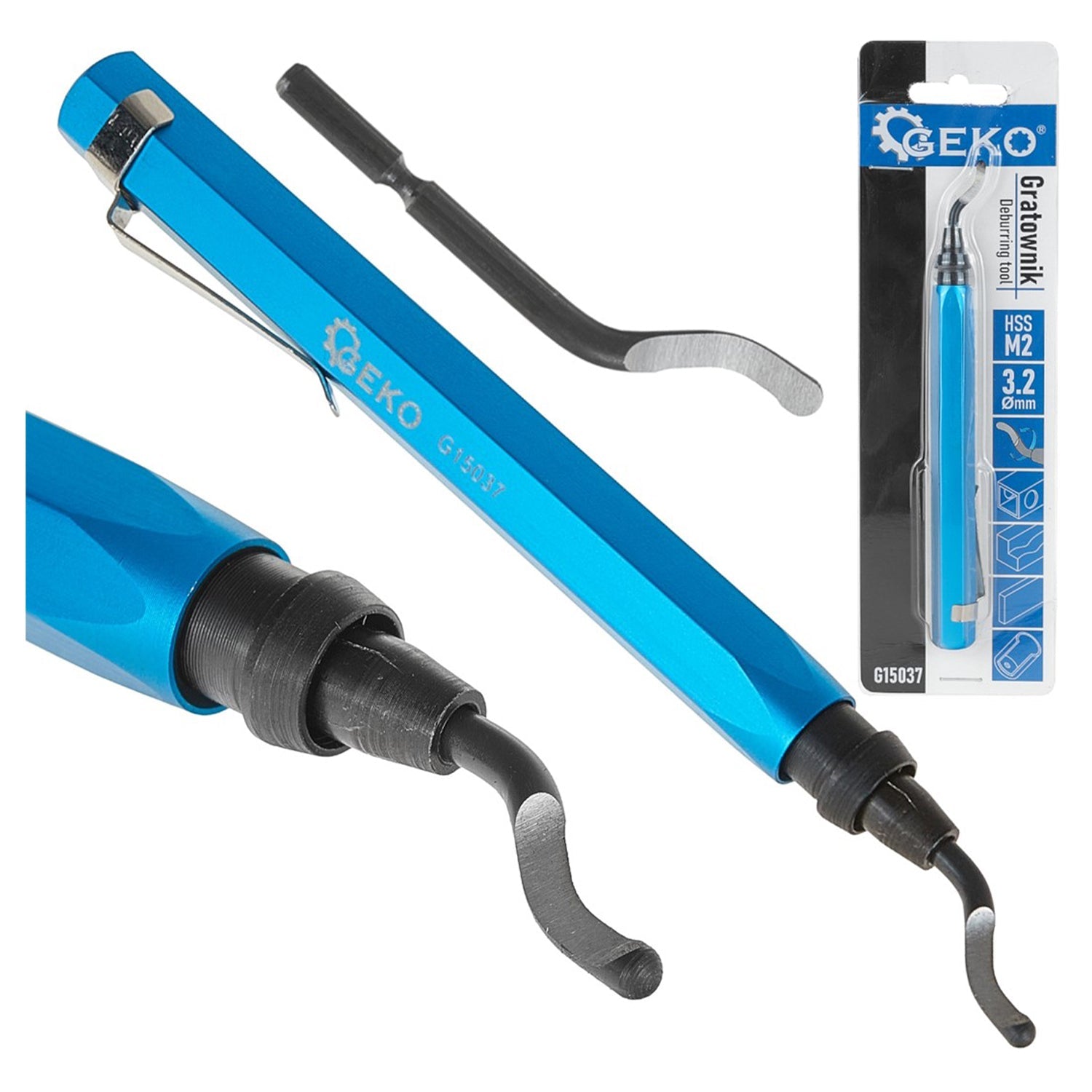 Odihlovací nástroj z hliníka s HSS čepeľou M2 3,2mm