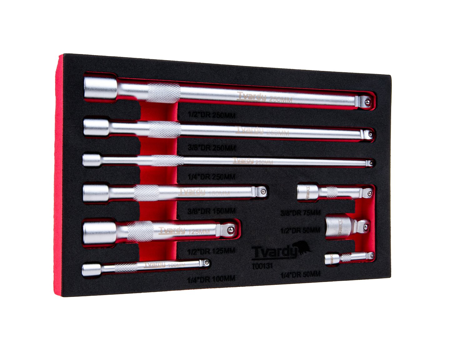 Sada 9 kĺbových predĺžení 1/4'' 3/8'' 1/2'' Cr-V