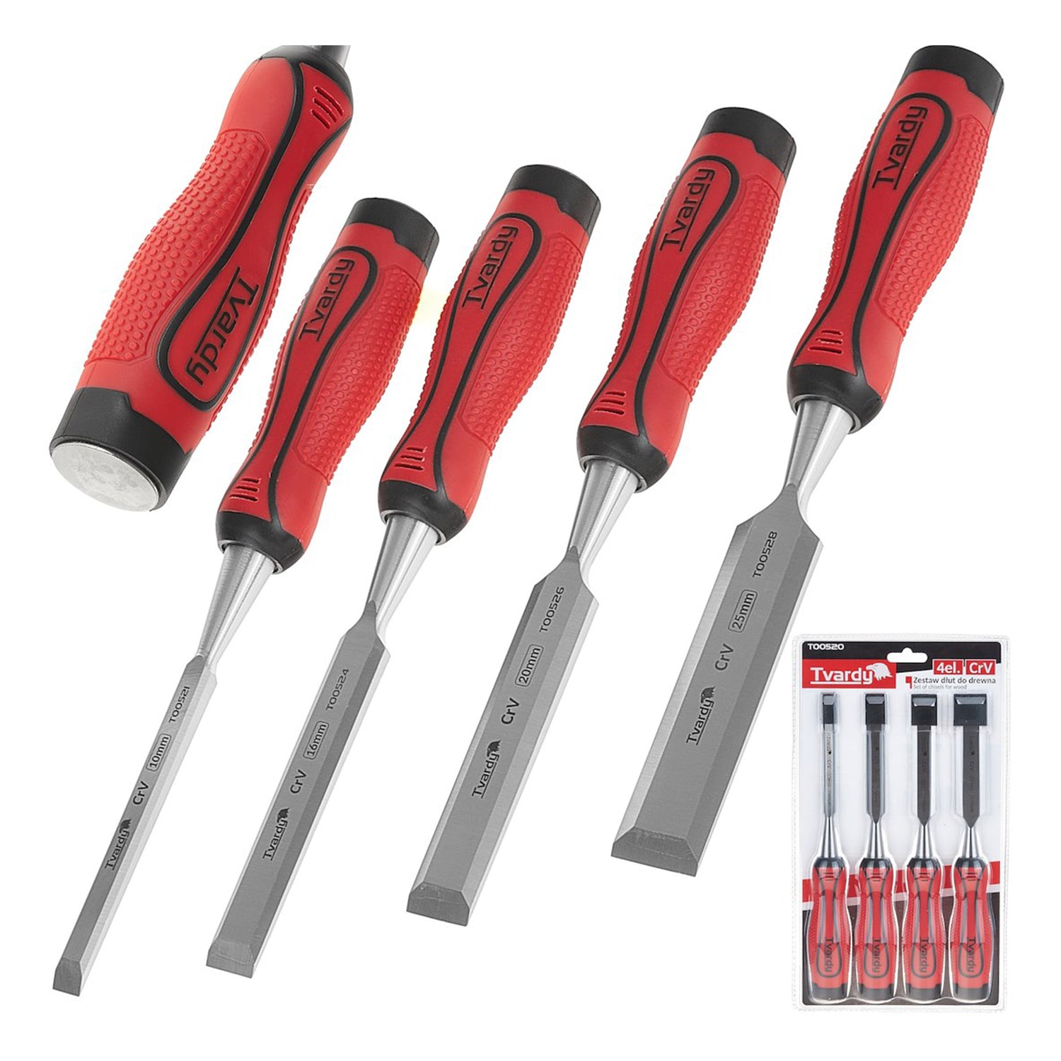 Sada dlát na drevo 10 - 25mm, 4ks Geko