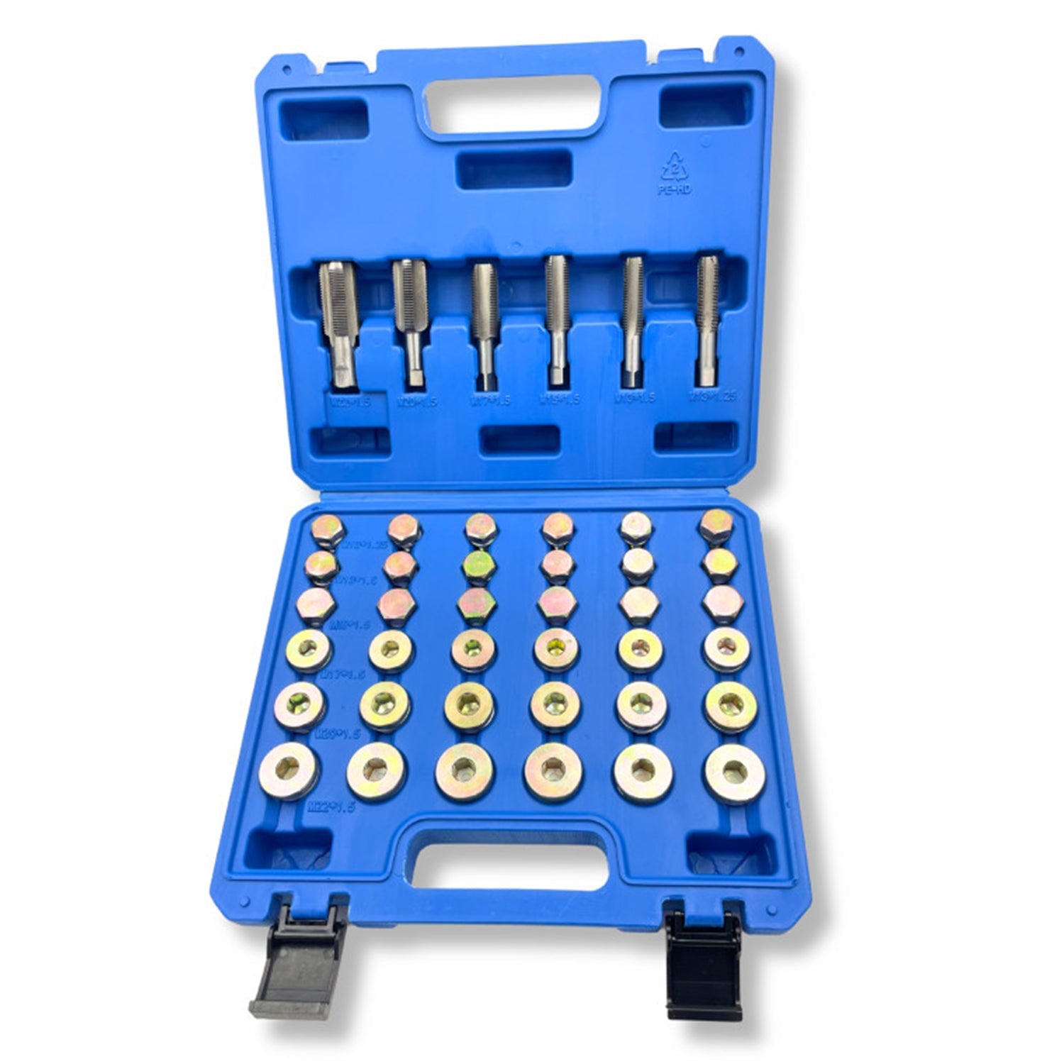 Súprava na opravu, vyrovnanie a výmenu závitov výpustnej skrutky olejovej vane 114 kusov