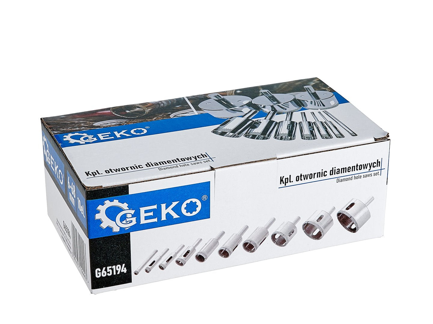 Súprava diamantových vrtákov na dlažbu a obklad 6–68mm 10 dielov GEKO