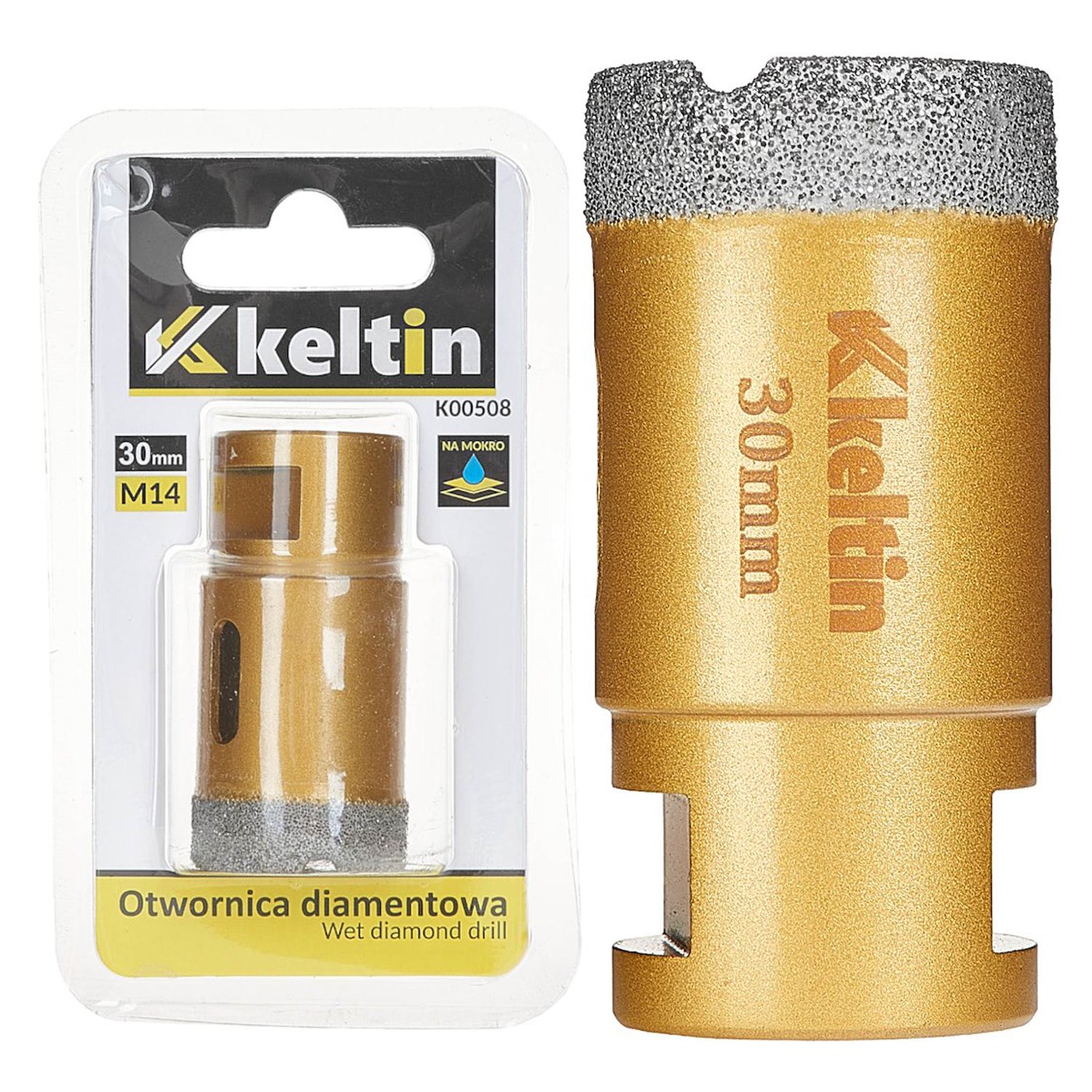 Diamantový vykružovací korunkový vrták 30mm M14, Keltin