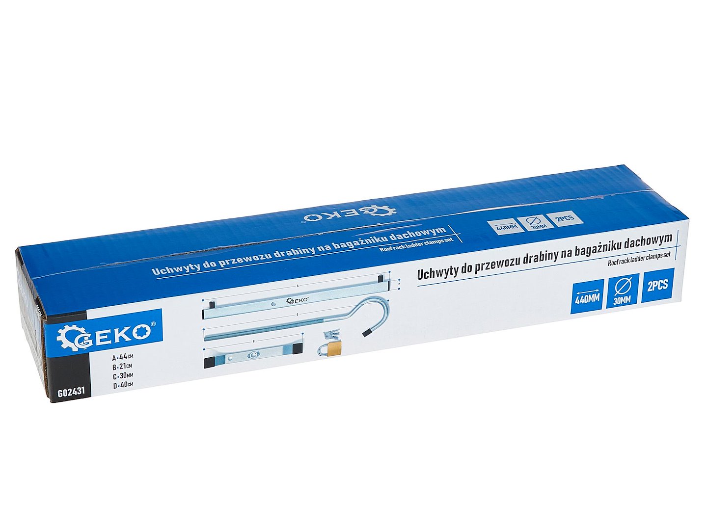 Súprava 2 svoriek na upevnenie rebríka na strešný nosič auta
