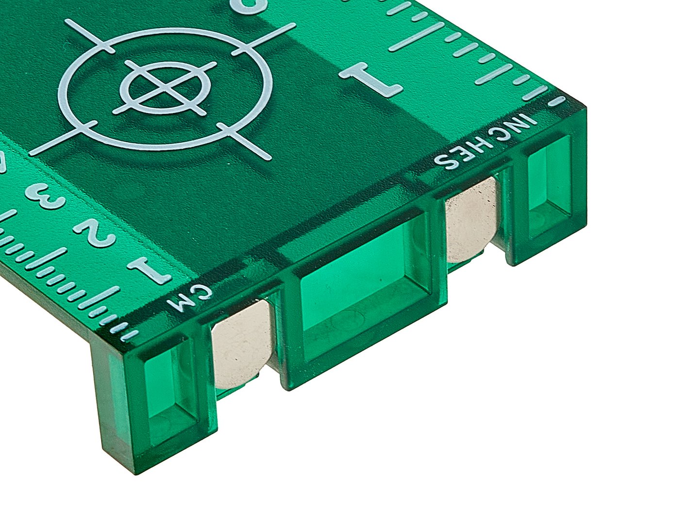 Zelený cieľový panel pre laserovú niveláciu s magnetmi a stupnicou