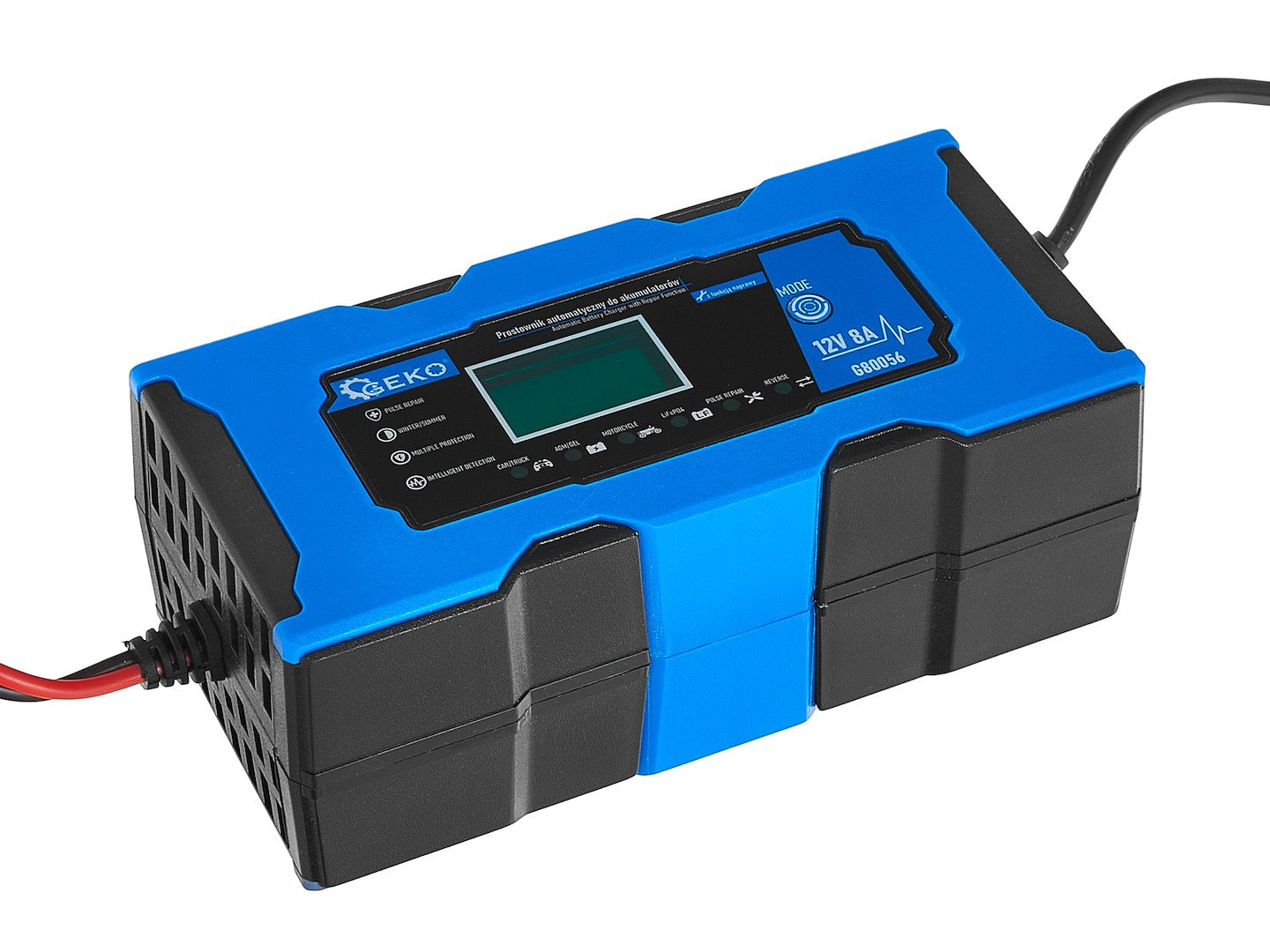 Nabíjačka auto a moto batérií s digitálnym LCD dispejom 12V, 8A, s režimom opravy Geko