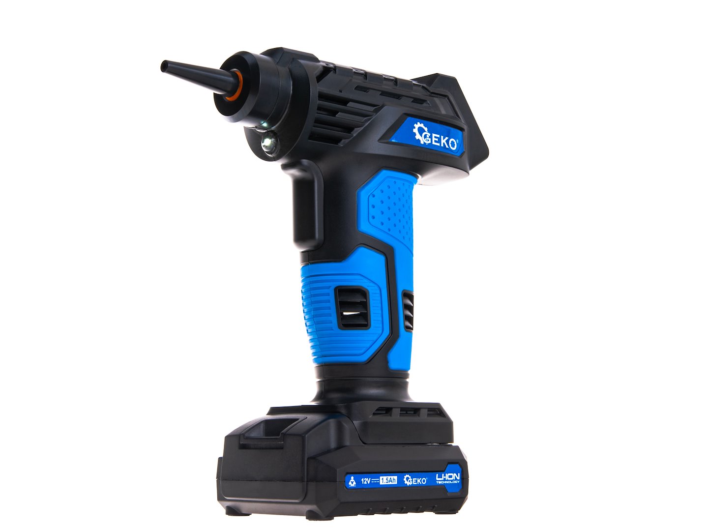 Prenosný akumulátorový kompresor do auta 12V s LCD displejom GEKO