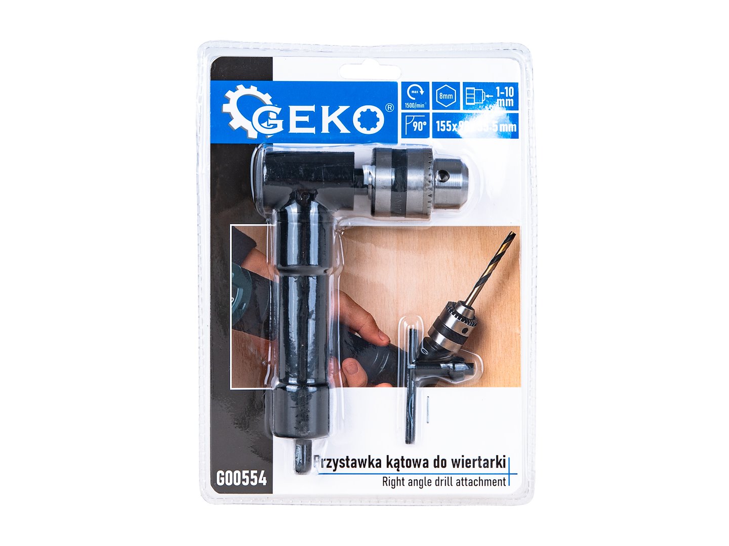 Uhlový adaptér pre vŕtačku a skrutkovače 1-10mm, Geko