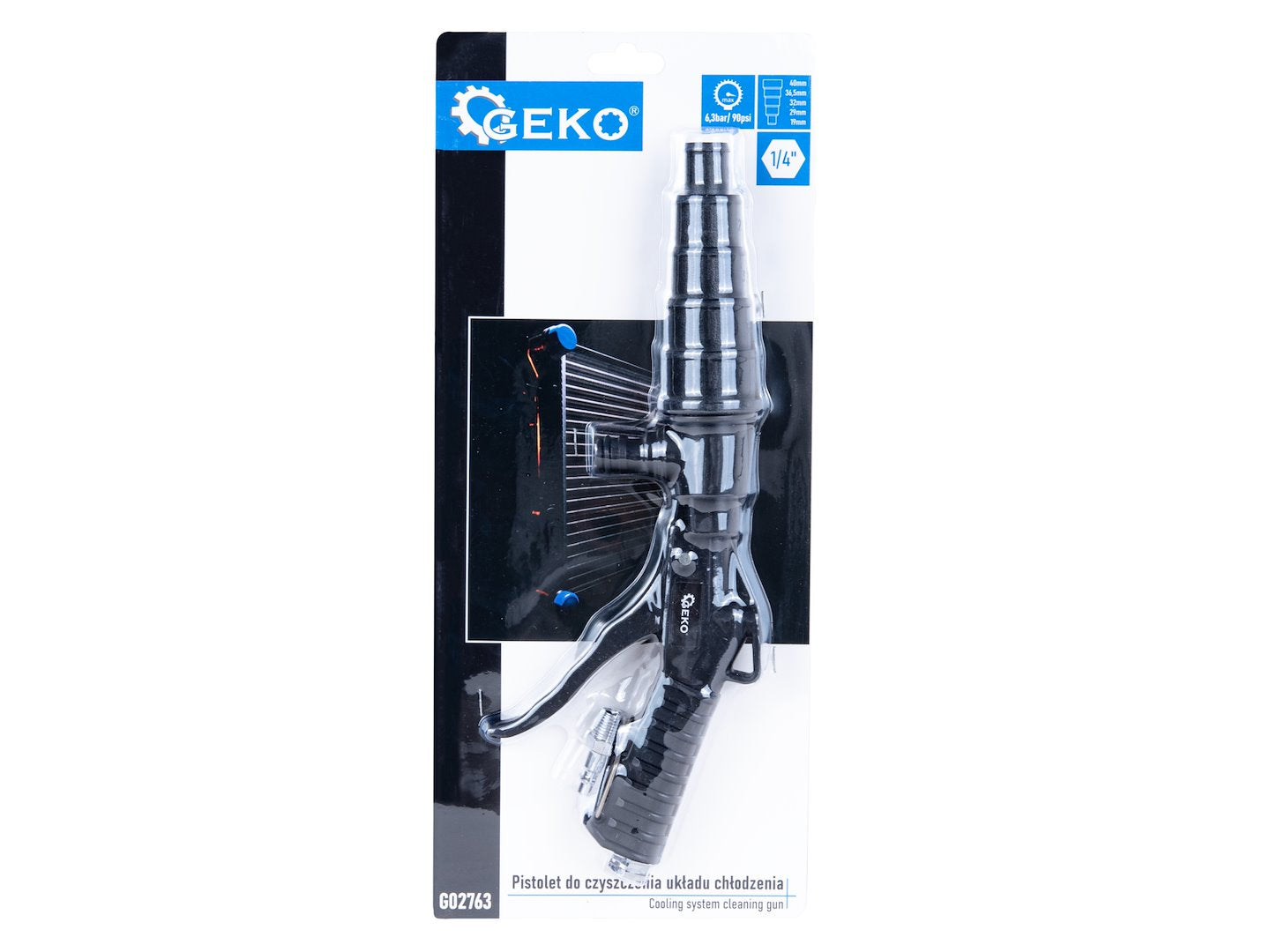 Pištoľ na čistenie chladiaceho systému motora, 1/4'' Geko