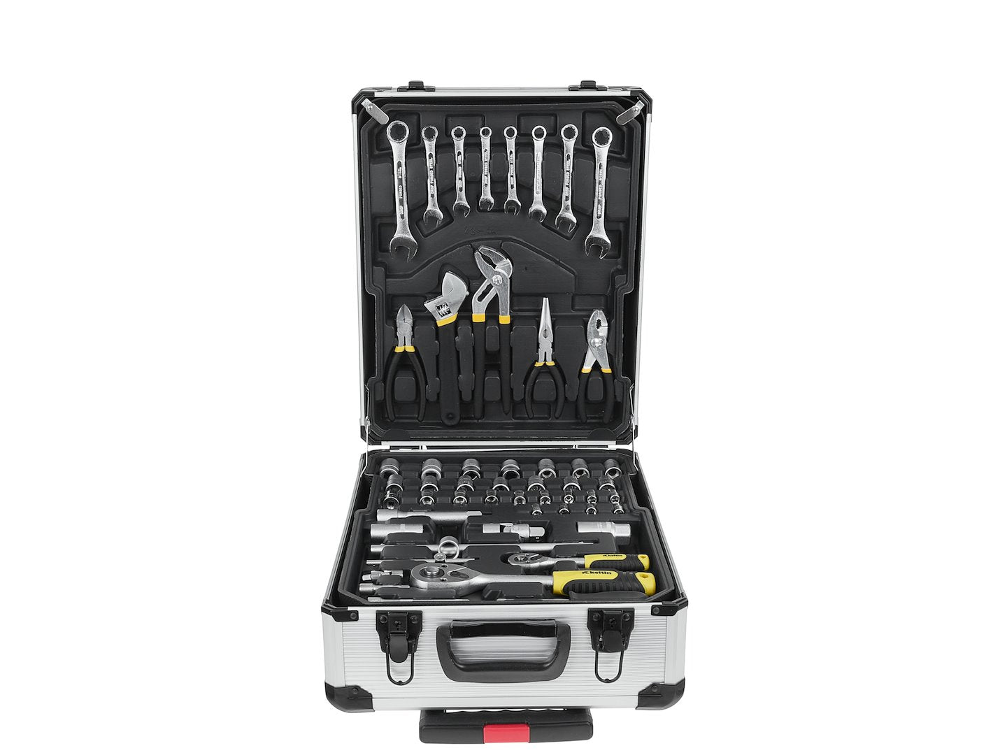 Hliníkový kufor na kolieskach vybavený náradím 187 dielov