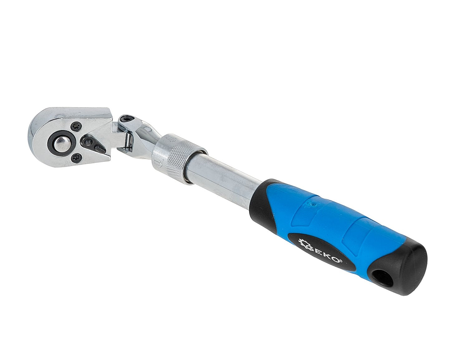 Račňa 1/4'' s nastaviteľnou teleskopickou rukoväťou 210 - 278mm a kĺbovou hlaicou 72T Cr-V