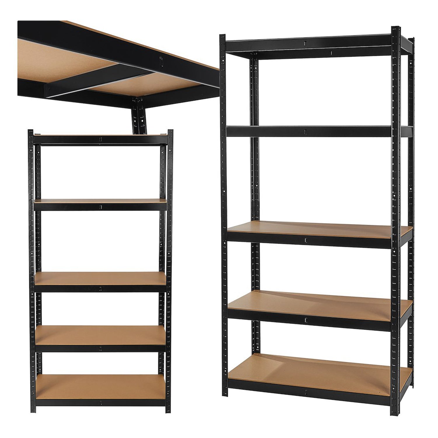 Úložný policový regál, kovový, 5 políc, 180 x 90 x 40cm, 265kg