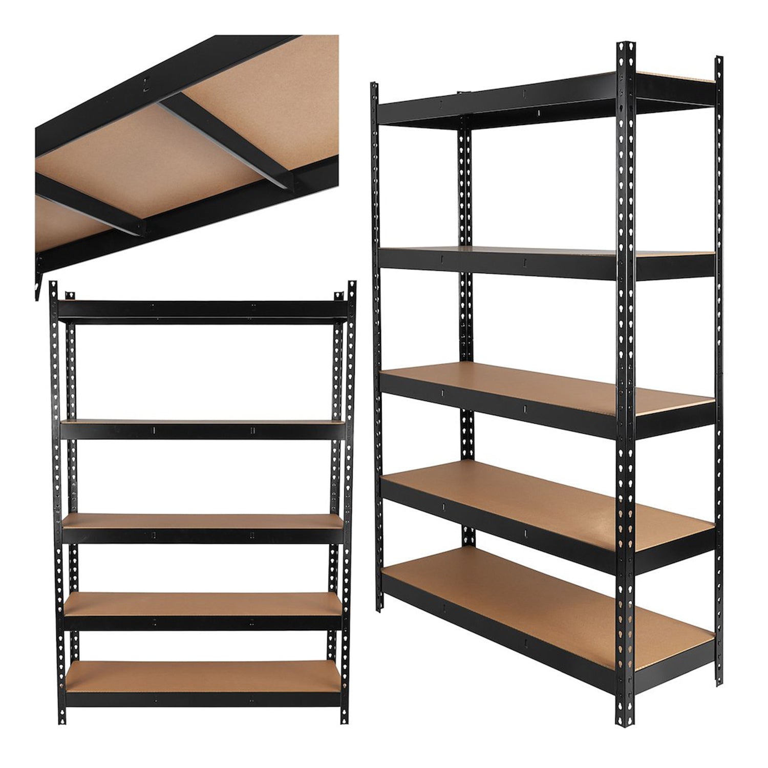 Úložný policový regál, kovový, 5 políc, 180 x 120 x 40cm, 280kg