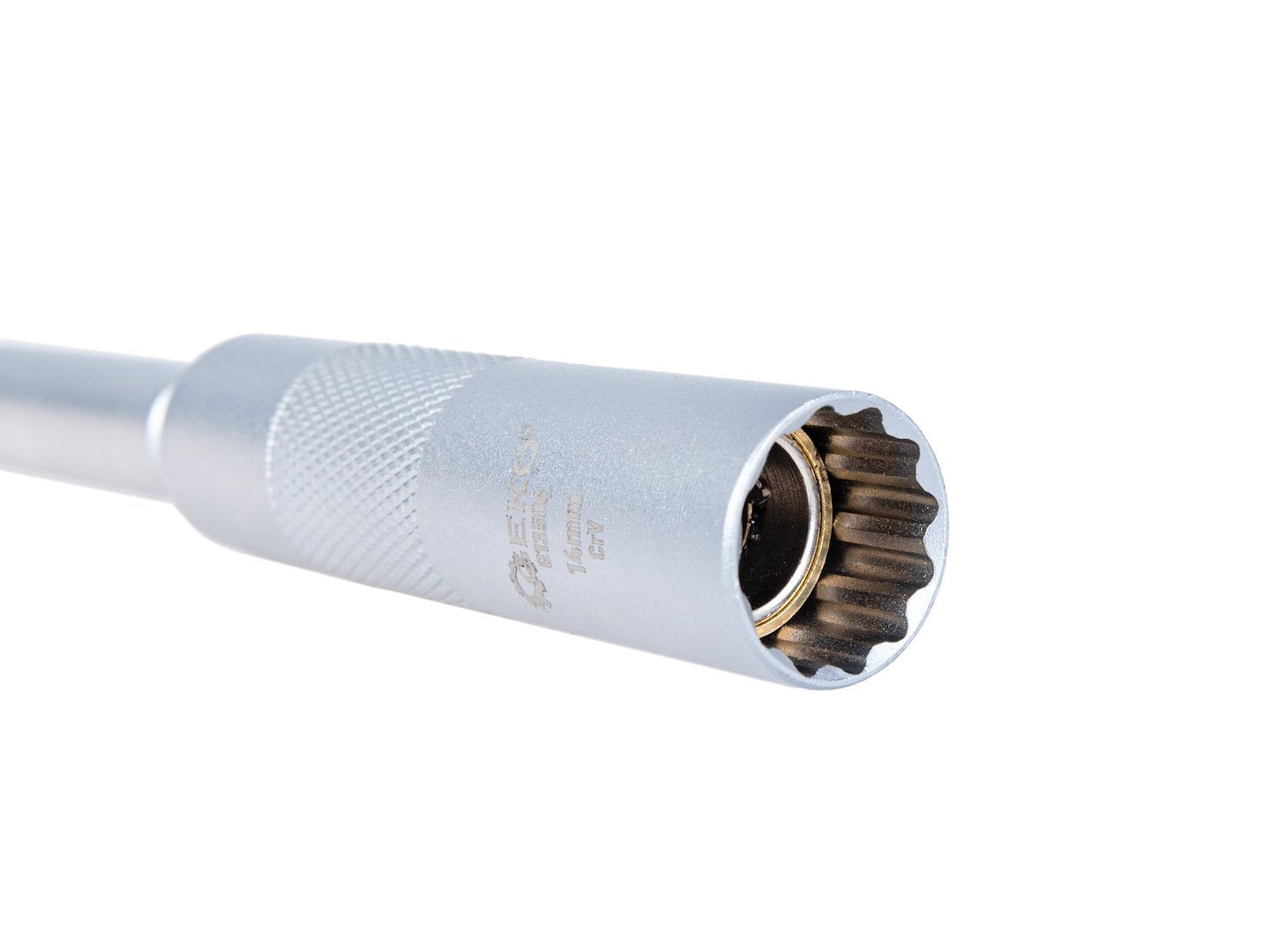 Nástrčná hlavica - kľúč na sviečky, 14mm, 3/8'', 310mm, s kardanovým kĺbom, tenkostenná, CrV, Geko