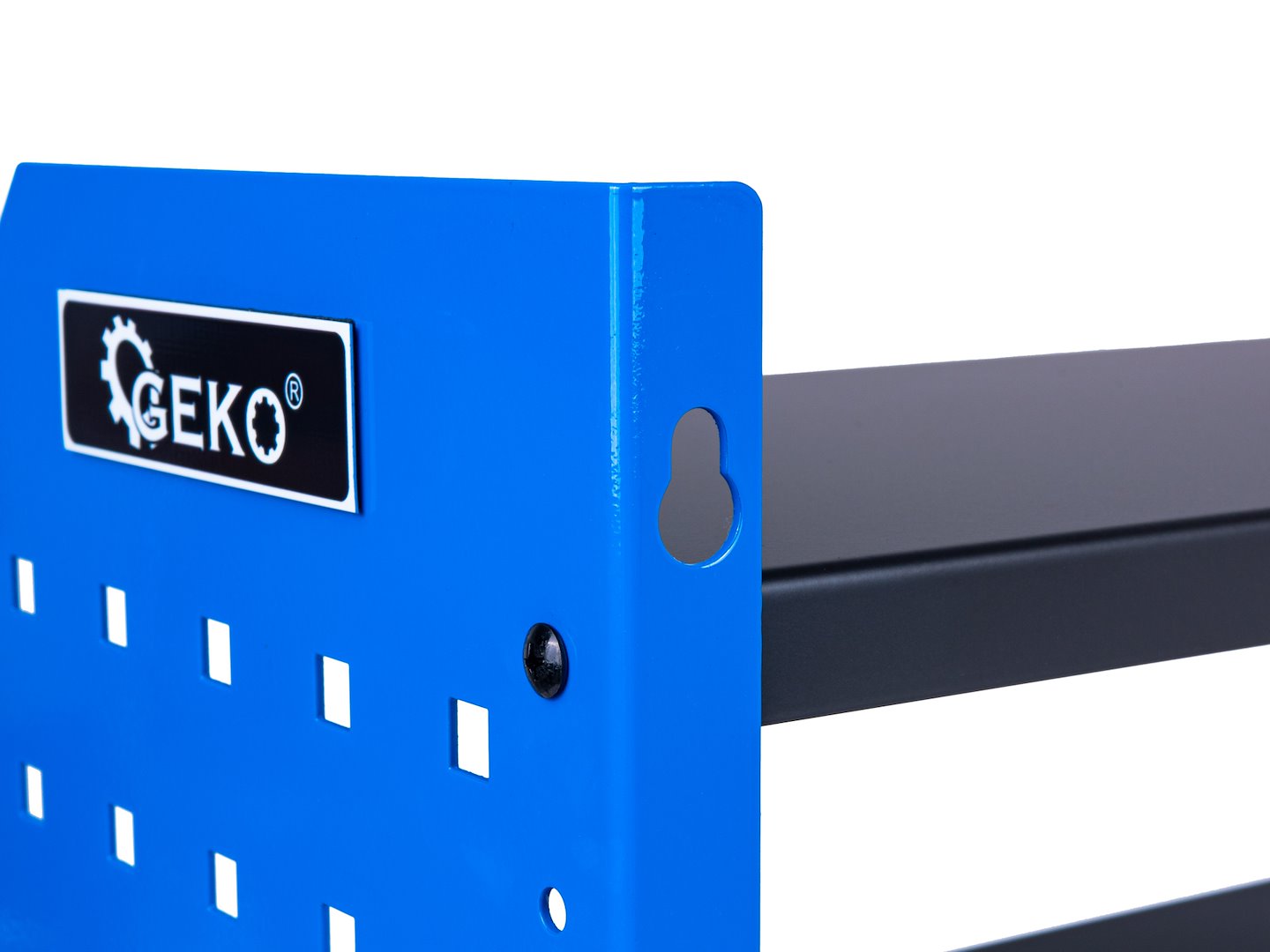 Závesná skrinka - nástenný organizér na akumulátorové náradie, s držiakom na skrutkovače, Geko