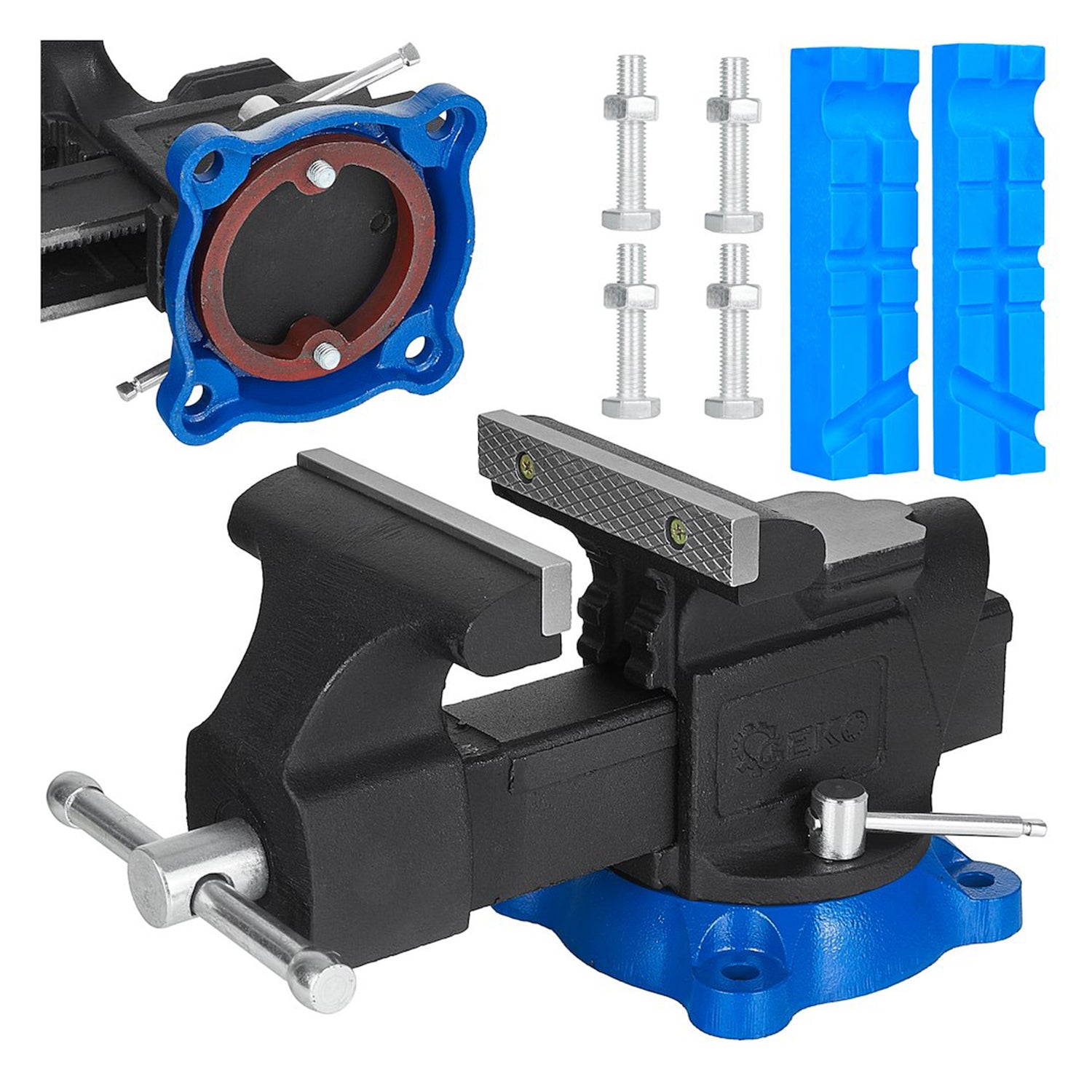 Otočný stolový zverák Heavy Duty, 125mm, Geko