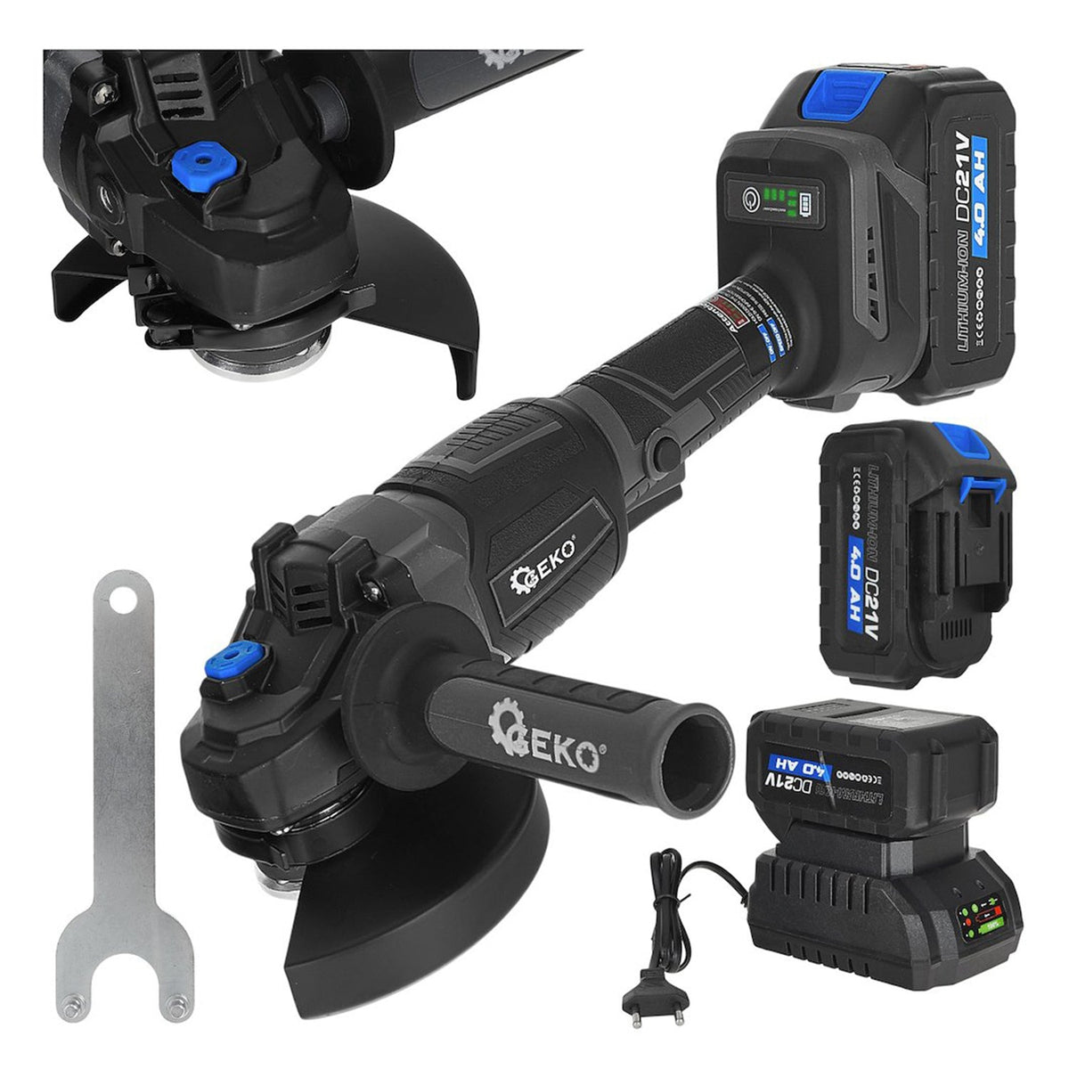 Akumulátorová uhlová brúska - flexa 125mm 950W 21V 4Ah Geko