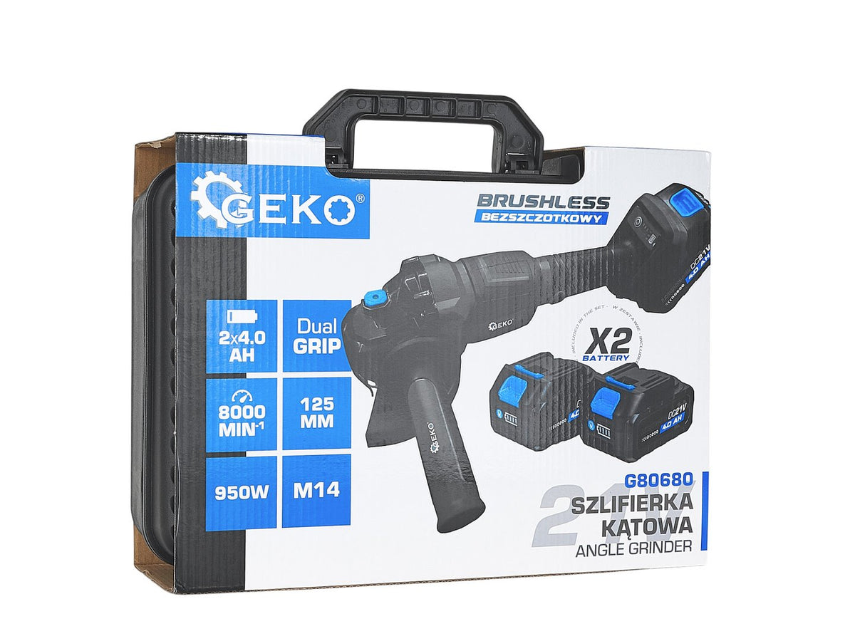 Akumulátorová uhlová brúska - flexa 125mm 950W 21V 4Ah Geko