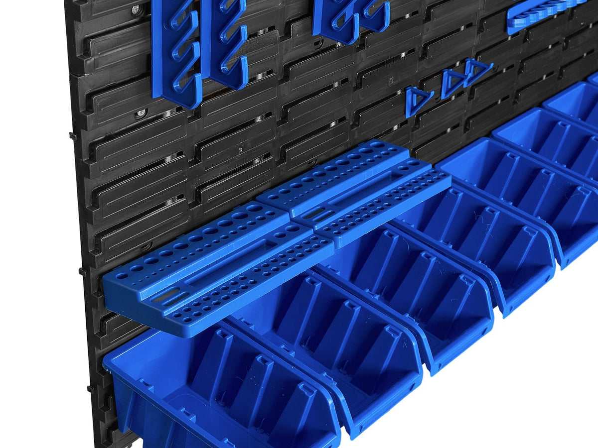 Nástenný organizér na náradie s úložnými boxami 2304x780mm, 140ks, Geko