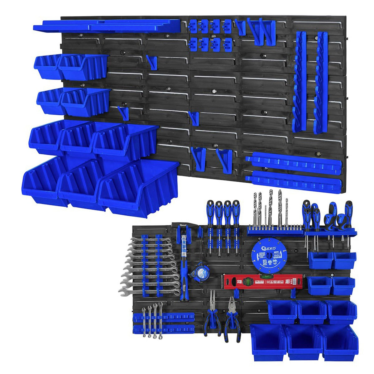 Nástenný organizér na náradie s úložnými boxmi 390x780mm Geko