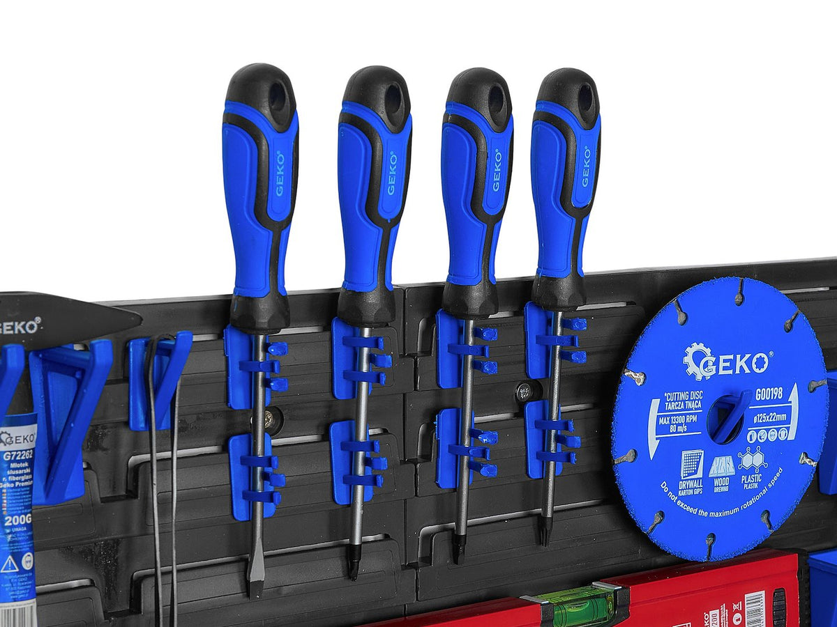 Nástenný organizér na náradie s úložnými boxmi 390x780mm Geko