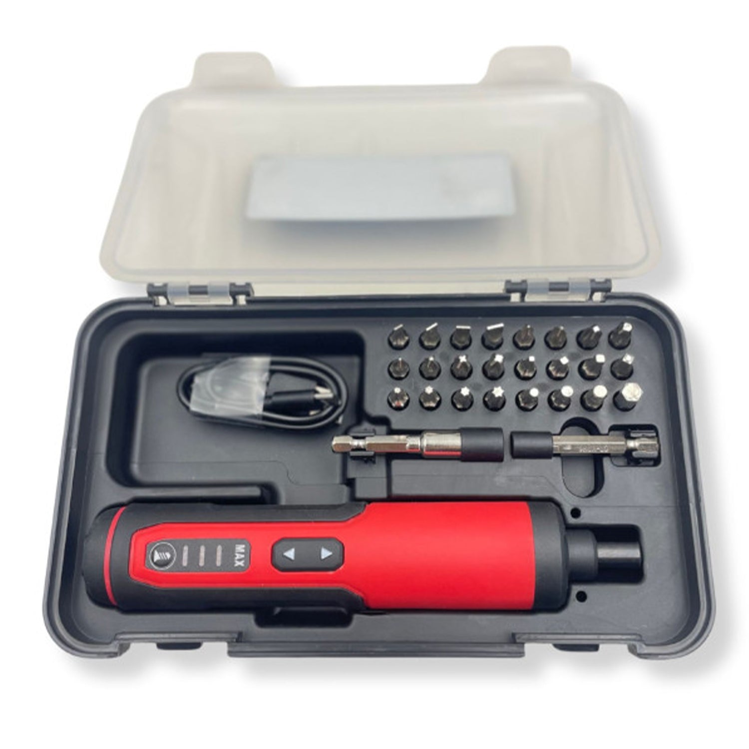 Sada elektrického skrutkovača s dobíjateľným akumulátorom 3.6 v a 27 vymeniteľnými hrotmi kb global